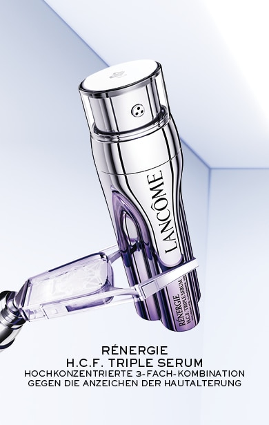 Lancôme Rénergie H.C.F. Triple Serum in silber-lila Flakon, hochkonzentriertes Anti-Aging-Serum zur Reduzierung von Hautalterungsanzeichen.